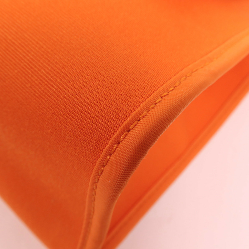 HERMES 帆布Herbag PM銀扣手挽肩背兩用袋Orange-12