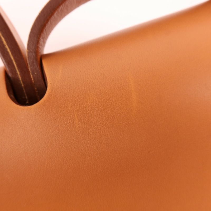 HERMES 帆布Herbag PM銀扣手挽肩背兩用袋Orange-20