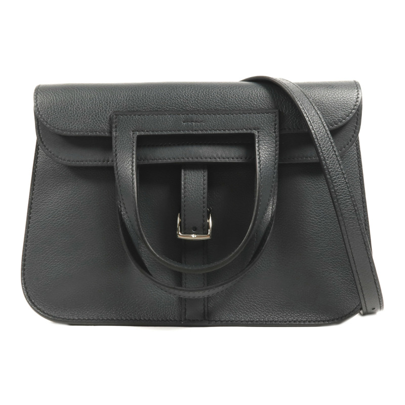 HERMES Evercolor皮革Halzan 25銀扣手挽肩背兩用袋-0