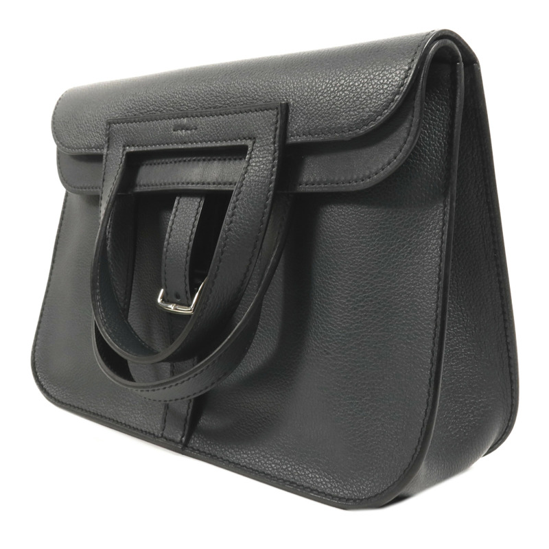 HERMES Evercolor皮革Halzan 25銀扣手挽肩背兩用袋-2