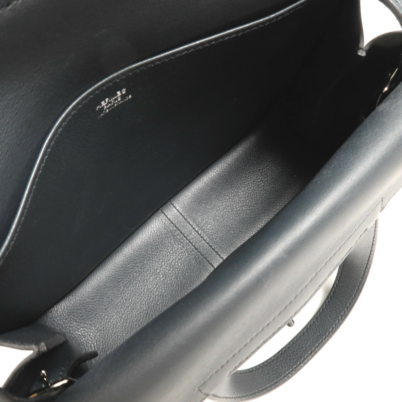 HERMES Evercolor皮革Halzan 25銀扣手挽肩背兩用袋-4