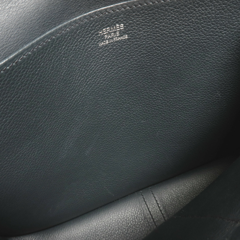 HERMES Evercolor皮革Halzan 25銀扣手挽肩背兩用袋-15