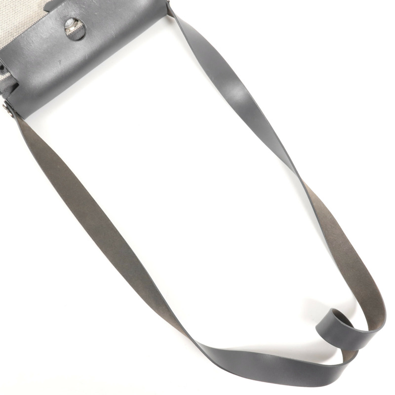 HERMES Toile H帆布Mini Herbag銀扣肩背袋Ardoise-8