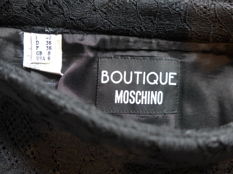 MOSCHINO黑色立體蕾絲窄裙-4