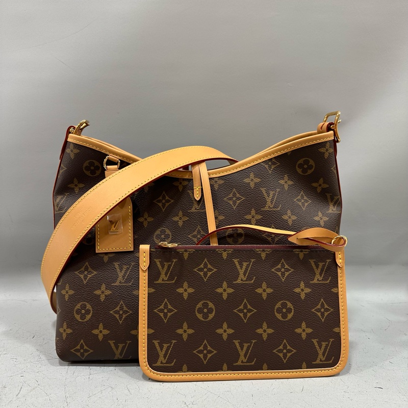 LV m46203 原花金釦carryall pm 肩背包-0
