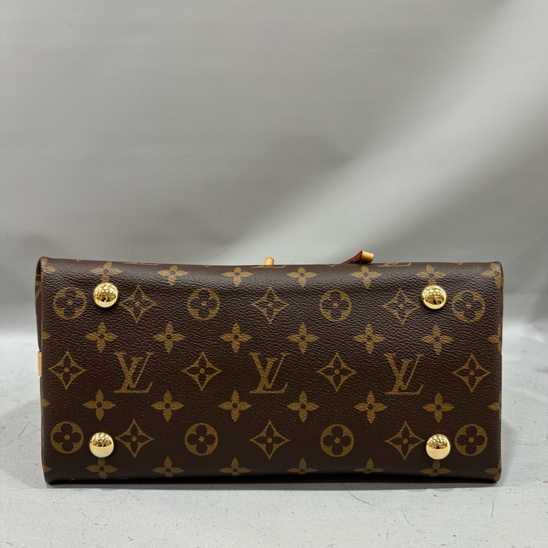 LV m46203 原花金釦carryall pm 肩背包-16