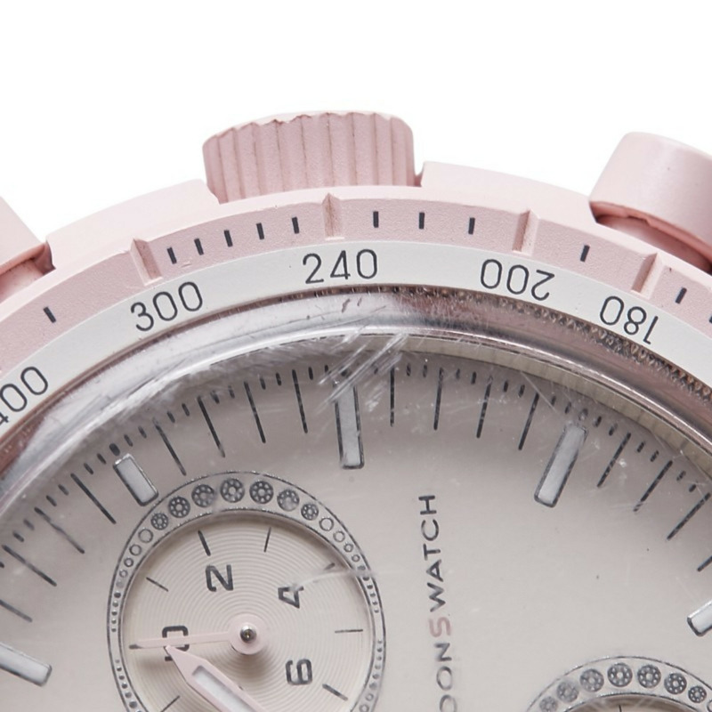 歐米茄 x Swatch MoonSwatch MISSION TO VENUS 手錶 SO33P100 石英 白色錶盤 陶瓷 尼龍 女士腕錶-6