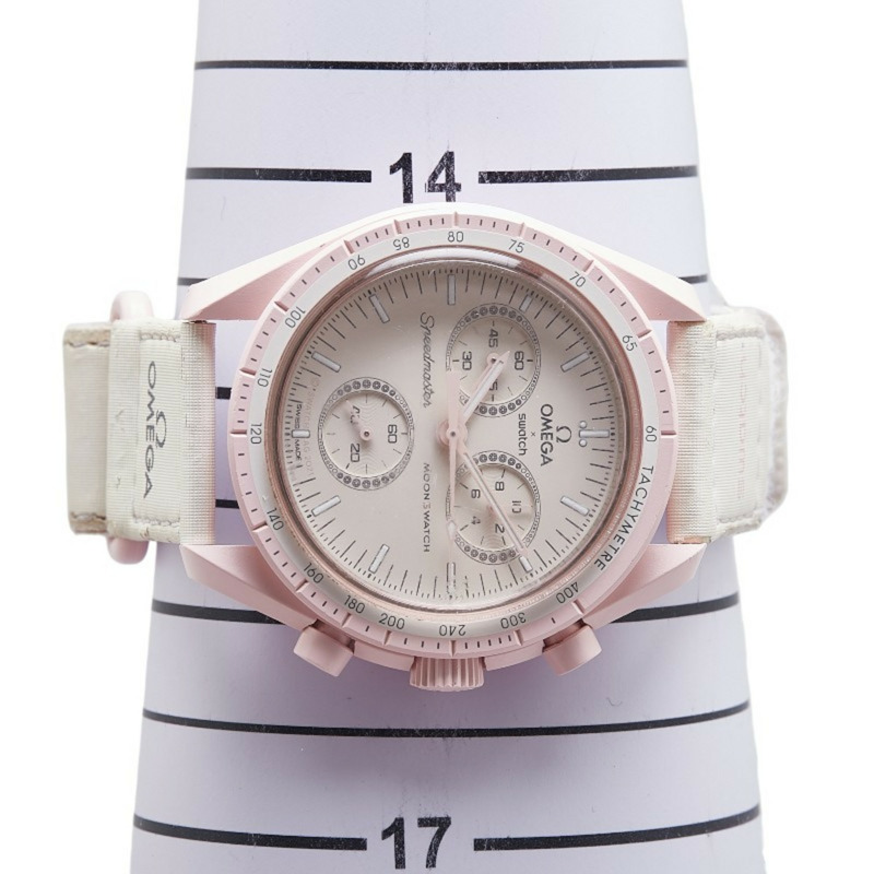 歐米茄 x Swatch MoonSwatch MISSION TO VENUS 手錶 SO33P100 石英 白色錶盤 陶瓷 尼龍 女士腕錶-13