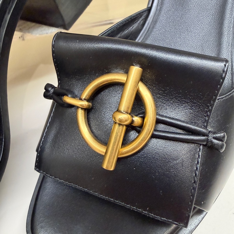 Hermes 黑色GLENAN鞋扣涼拖 🩶38.5/防塵袋🩶-3