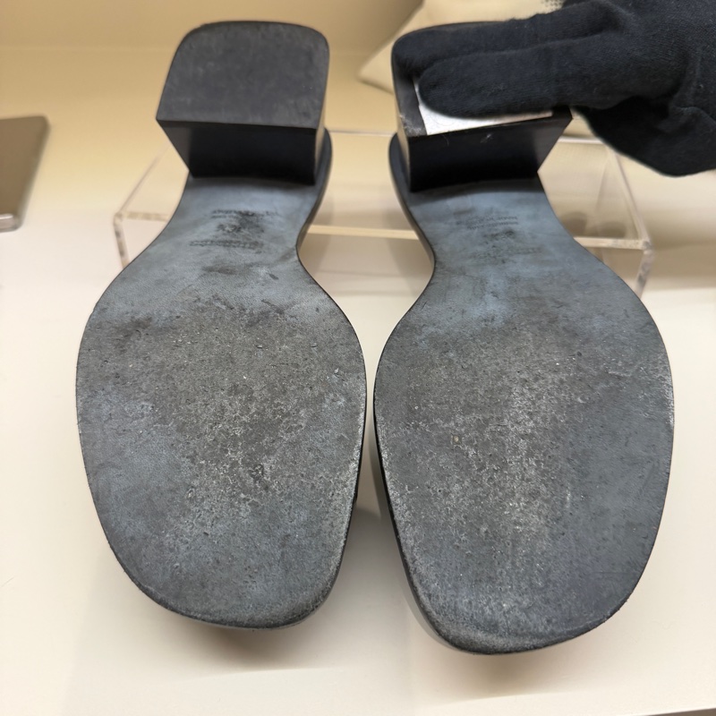 Hermes 黑色GLENAN鞋扣涼拖 🩶38.5/防塵袋🩶-14