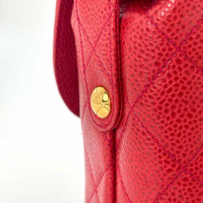 「JL精品代購」紅色荔枝牛皮超級可愛的小鳥扣小盒子斜挎包-12