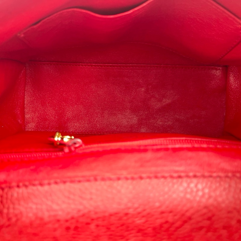 「JL精品代購」紅色荔枝牛皮超級可愛的小鳥扣小盒子斜挎包-19