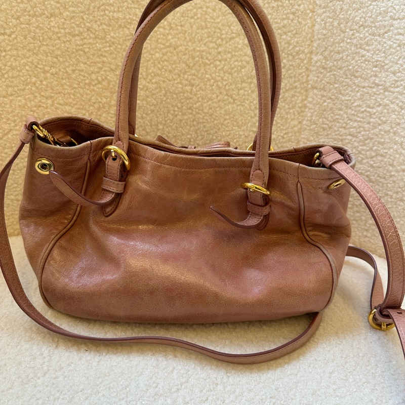 miu miu/繆繆 蝴蝶手提斜挎包 粉色蝴蝶元素靈動俏皮-11