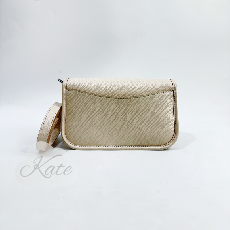 LV 石英白EPI銀釦Buci下蓋肩斜包 M59457-1