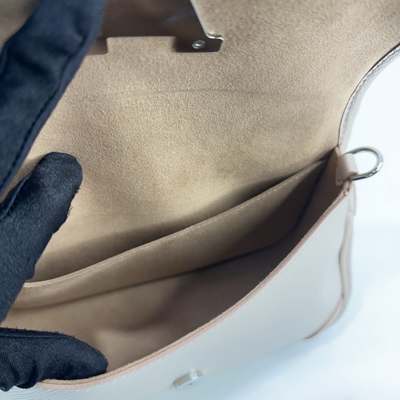 LV 石英白EPI銀釦Buci下蓋肩斜包 M59457-6