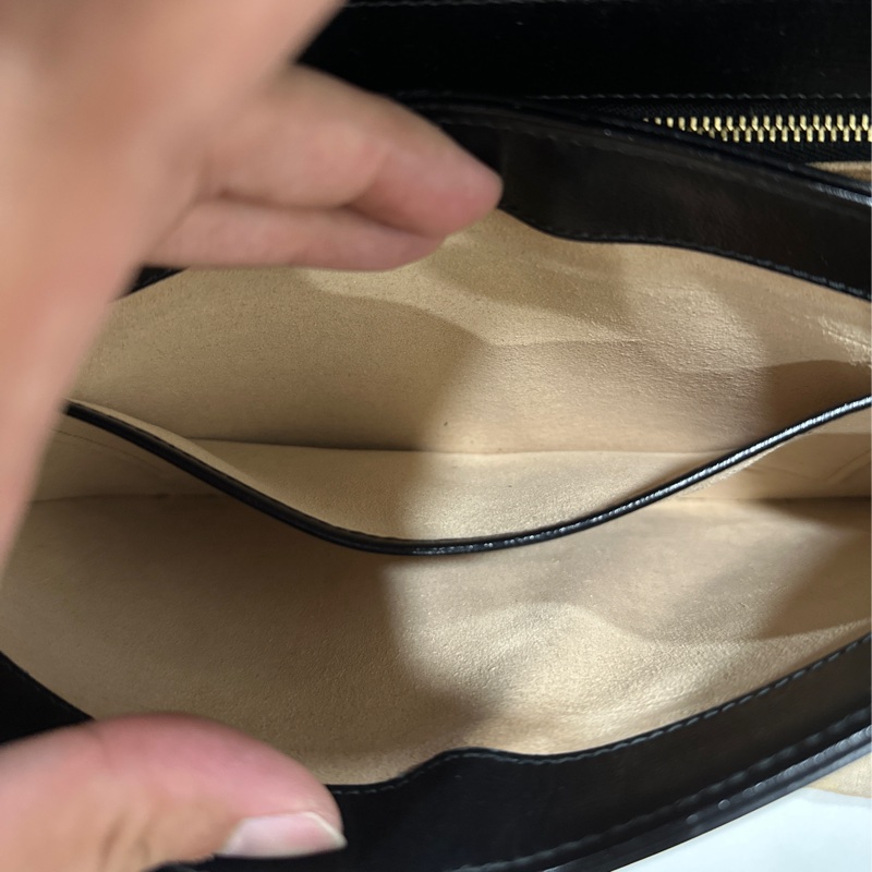 GUCCI Horsebit 1955金扣牛皮黑色肩背包-11