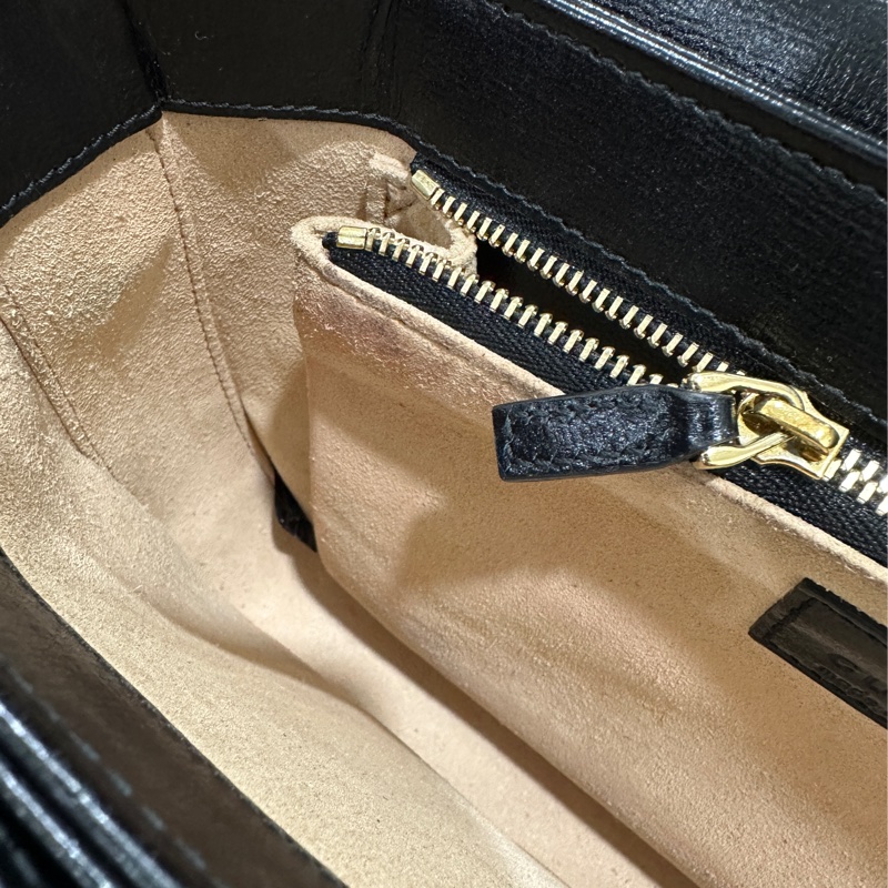 GUCCI Horsebit 1955金扣牛皮黑色肩背包-25