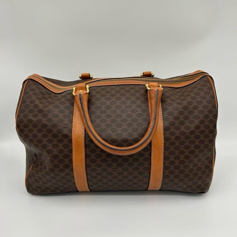 「JL精品代購」celine棕色老花波士頓旅行袋-3