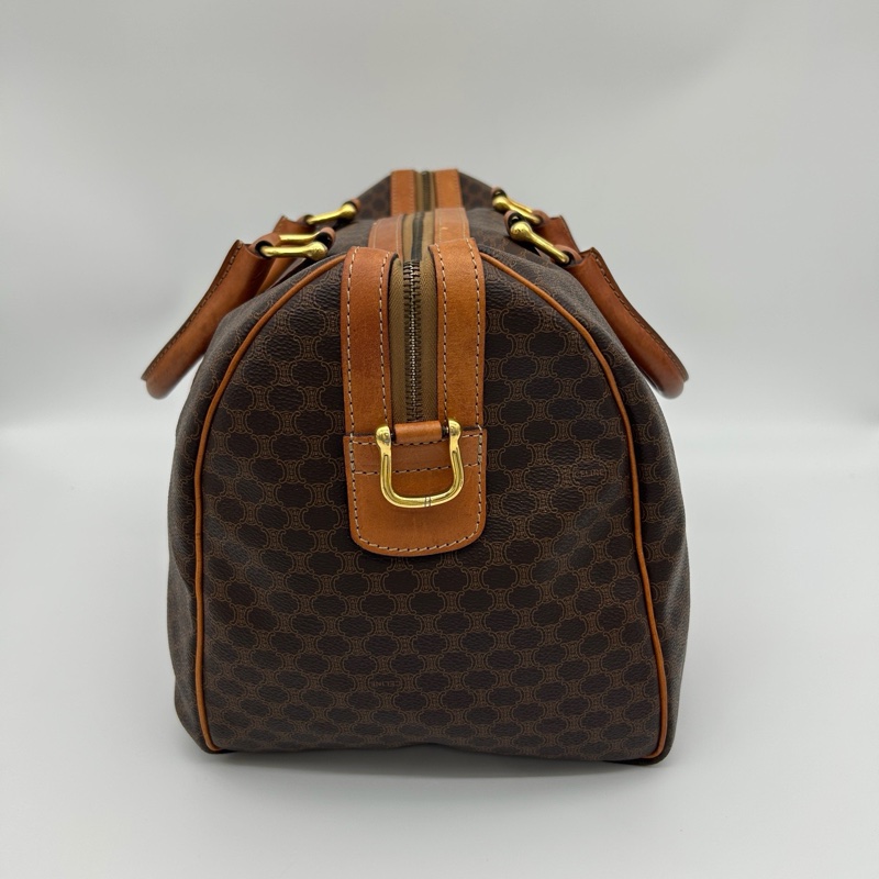 「JL精品代購」celine棕色老花波士頓旅行袋-5
