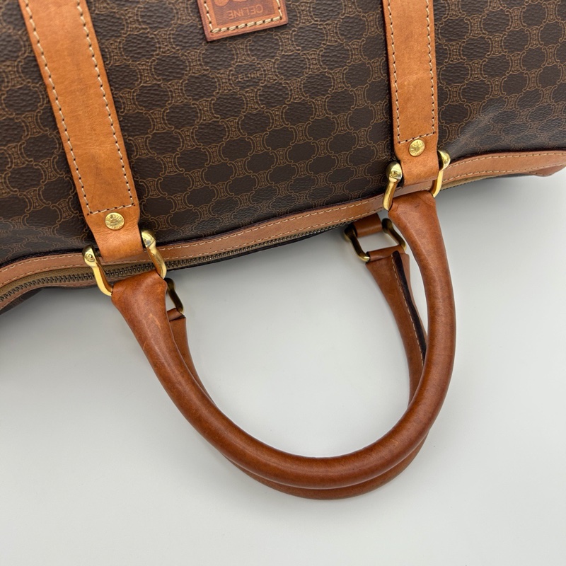 「JL精品代購」celine棕色老花波士頓旅行袋-11