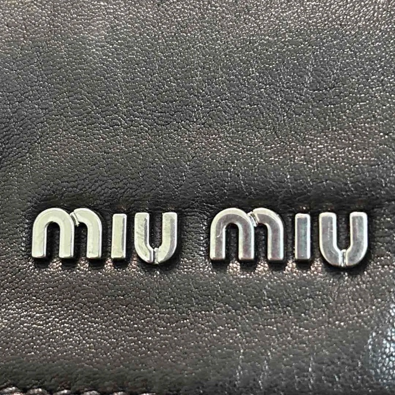 Miumiu黑銀飄帶機車包中號ᙏ̤̫ᙏ̤̫-10