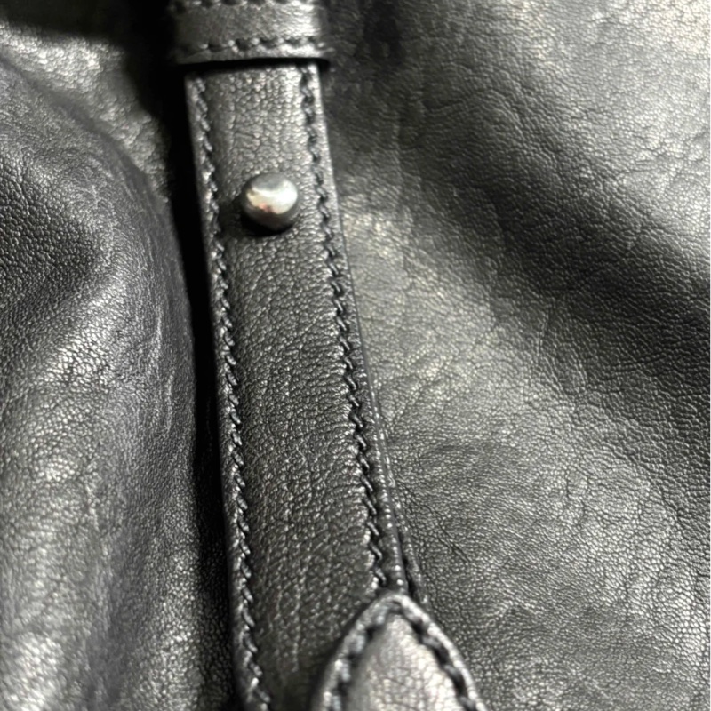 Miumiu黑銀飄帶機車包中號ᙏ̤̫ᙏ̤̫-13