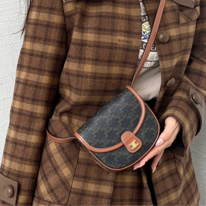 CELINE 老花迷你馬鞍包-5