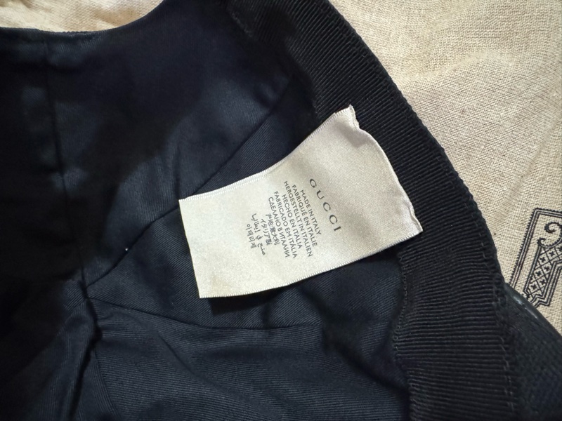 GUCCI 黑色 老花帽 全新 有防塵袋跟紙袋-3