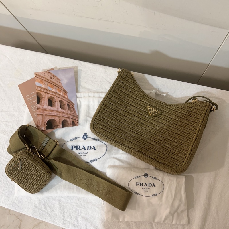 ෆ Prada 三合一草編hobo🔥明星愛用款-10