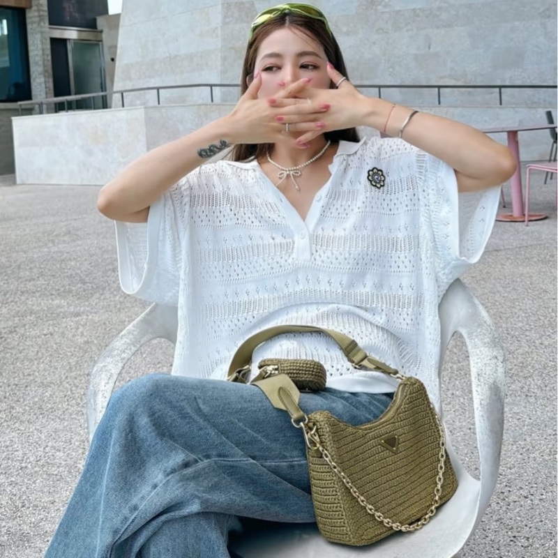 ෆ Prada 三合一草編hobo🔥明星愛用款-4