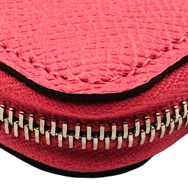 杜鵑粉色 Epsom牛皮 拉鍊 Silk'In 絲巾 零錢包 T刻 銀扣【HERMES 愛馬仕】-8