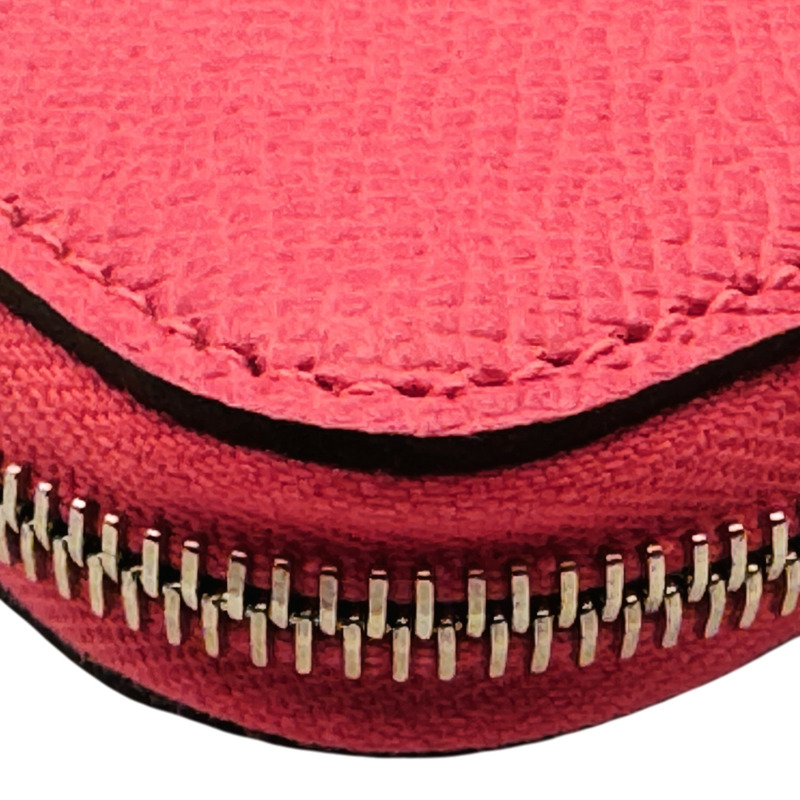 杜鵑粉色 Epsom牛皮 拉鍊 Silk'In 絲巾 零錢包 T刻 銀扣【HERMES 愛馬仕】-9