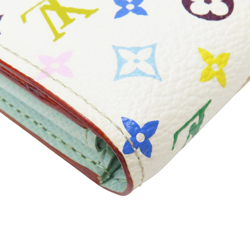 白彩原花 帆布 Sarah 釦式長夾【LOUIS VUITTON LV 路易威登】 M93744-10