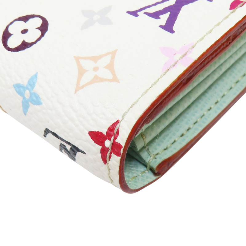 白彩原花 帆布 Sarah 釦式長夾【LOUIS VUITTON LV 路易威登】 M93744-11