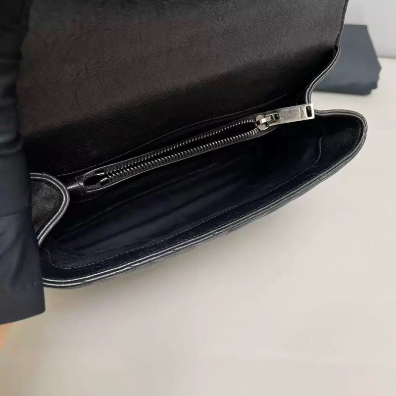 YSL 聖羅蘭 College 黑銀郵差包 小號-4