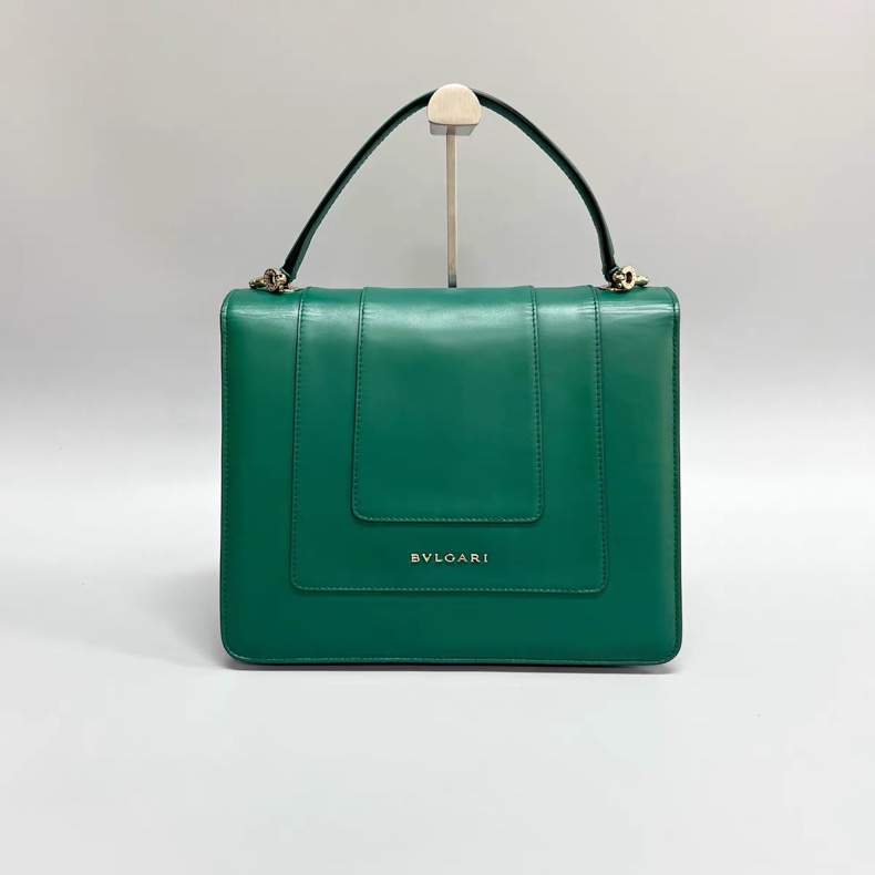 寶格麗 BVLGARI 蛇頭祖母綠單肩斜挎手提包 中號-1