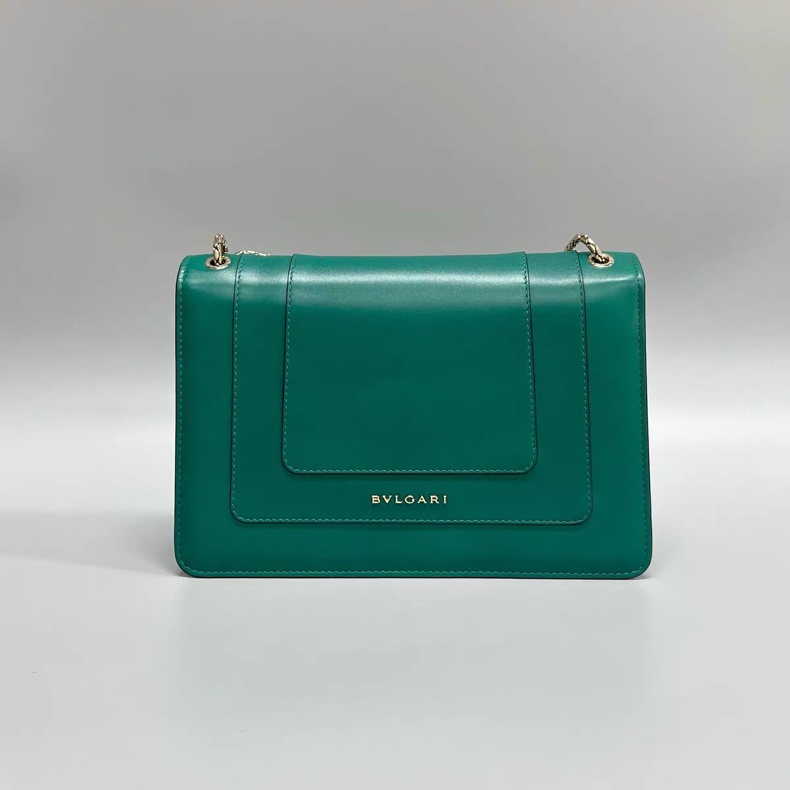 寶格麗BVLGARI 祖母綠蛇頭單肩腋下包 中號-1