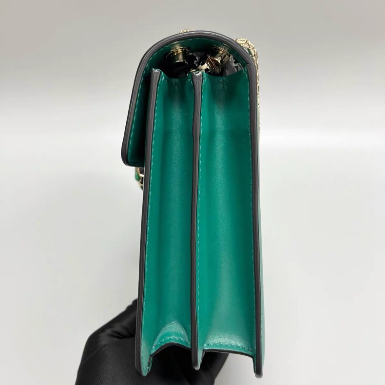 寶格麗BVLGARI 祖母綠蛇頭單肩腋下包 中號-2