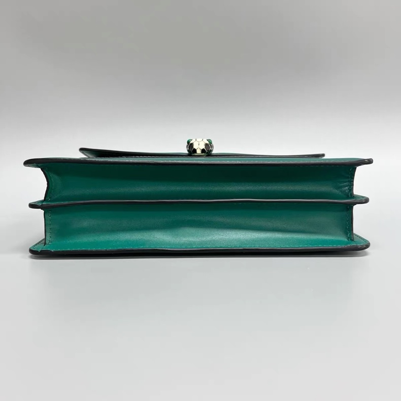 寶格麗BVLGARI 祖母綠蛇頭單肩腋下包 中號-4