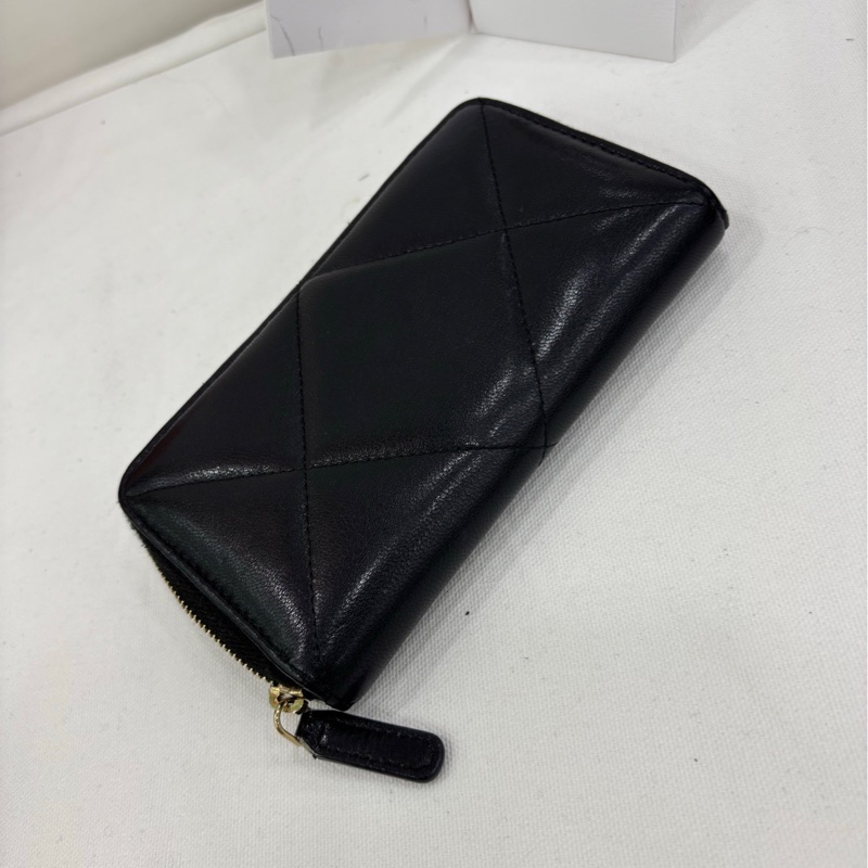 CHANEL/香奈兒黑金19bag拉鍊短款皮夾 29開 有購證-3