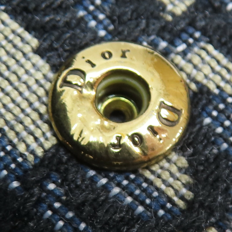 藍色 緹花帆布 Saddle 扣式 三折短夾【Dior 迪奧】-15