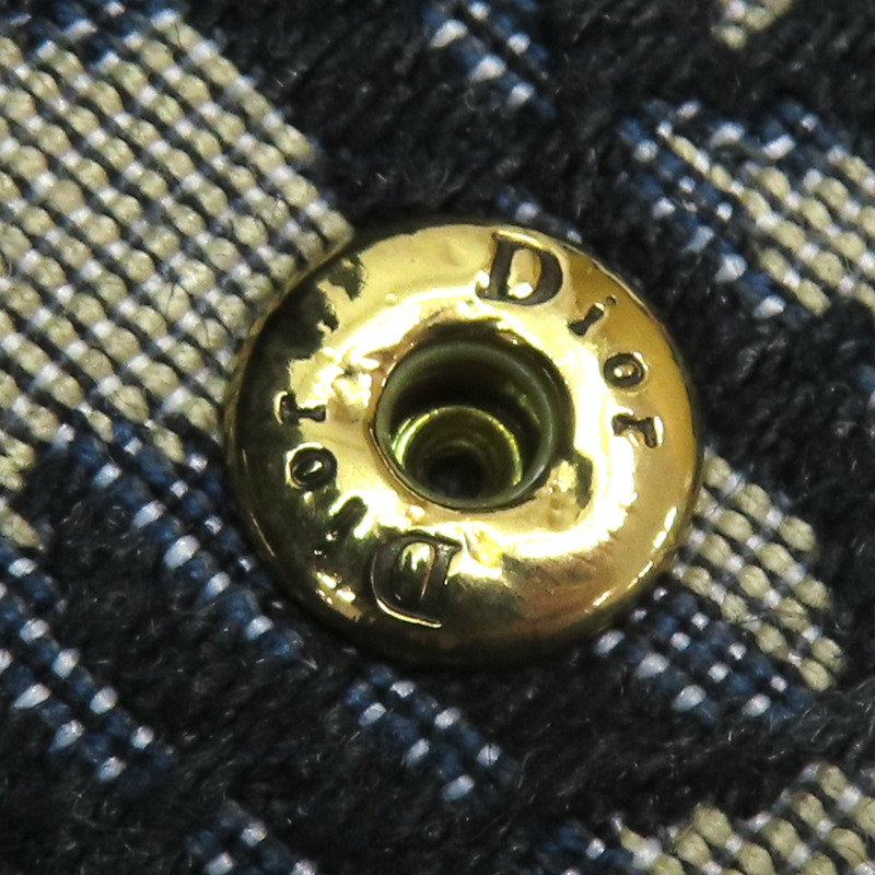 藍色 緹花帆布 Saddle 扣式 三折短夾【Dior 迪奧】-16