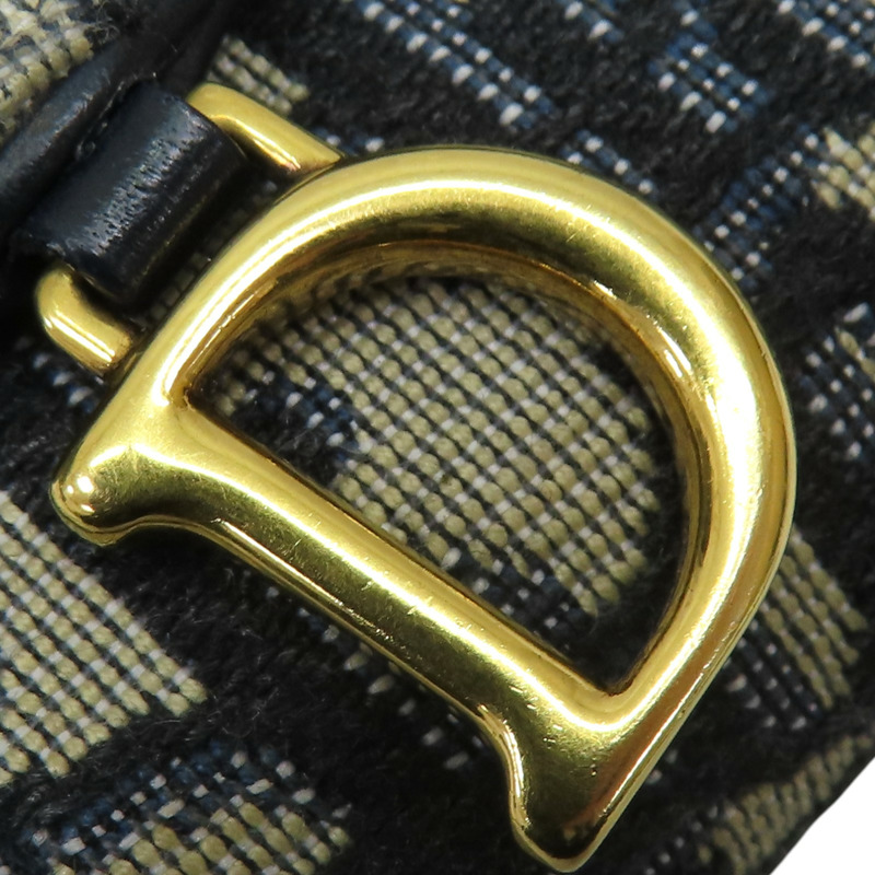 藍色 緹花帆布 Saddle 扣式 三折短夾【Dior 迪奧】-19