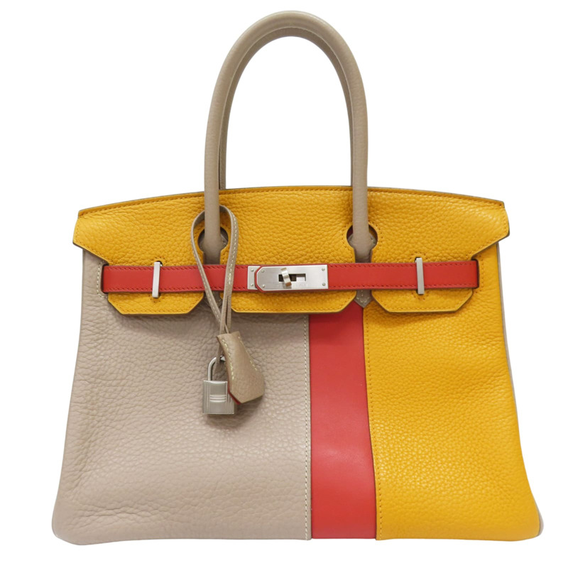 斑鳩灰/橙/赭石紅 TC/Swift牛皮 Birkin Kazak 30 柏金包 手提包 □P刻 銀扣【HERMES 愛馬仕】-0