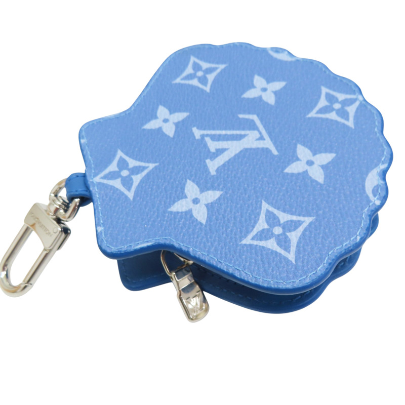 藍白色 牛皮 珍珠貝殼 Shell 吊飾 零錢包【LOUIS VUITTON LV 路易威登】 M02620-3