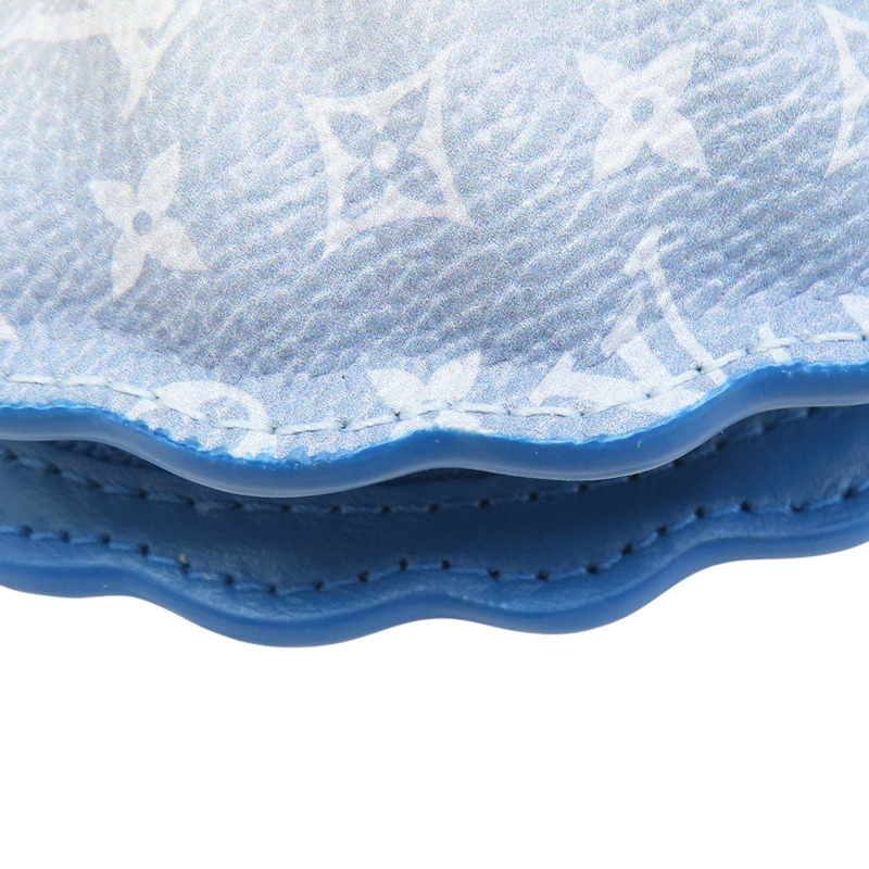 藍白色 牛皮 珍珠貝殼 Shell 吊飾 零錢包【LOUIS VUITTON LV 路易威登】 M02620-6