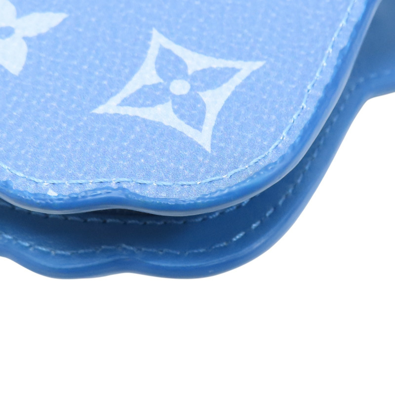 藍白色 牛皮 珍珠貝殼 Shell 吊飾 零錢包【LOUIS VUITTON LV 路易威登】 M02620-9