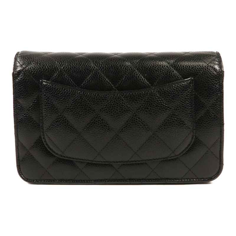 CHANEL 牛皮皮革WOC Wallet On Chain金扣鏈帶肩背袋-1