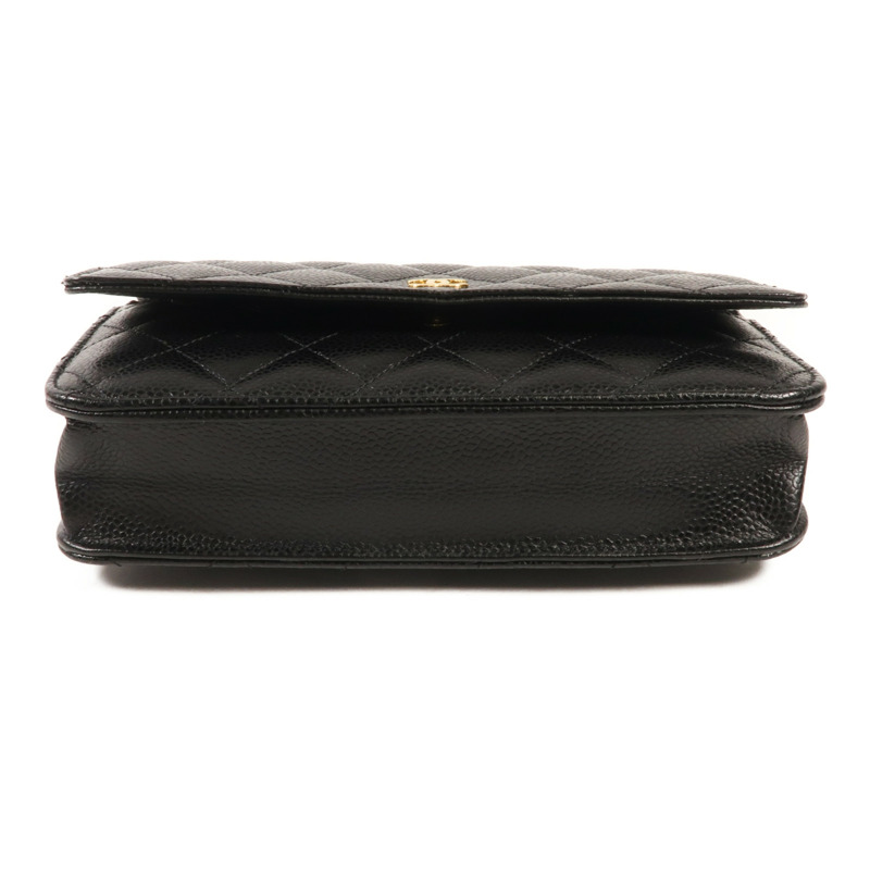 CHANEL 牛皮皮革WOC Wallet On Chain金扣鏈帶肩背袋-3