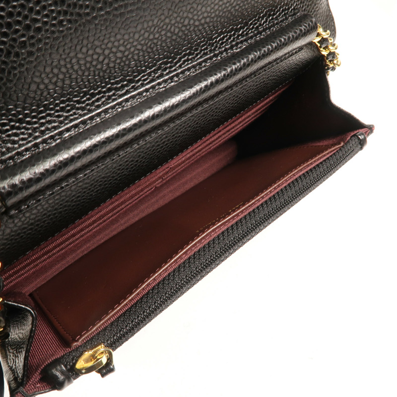 CHANEL 牛皮皮革WOC Wallet On Chain金扣鏈帶肩背袋-4